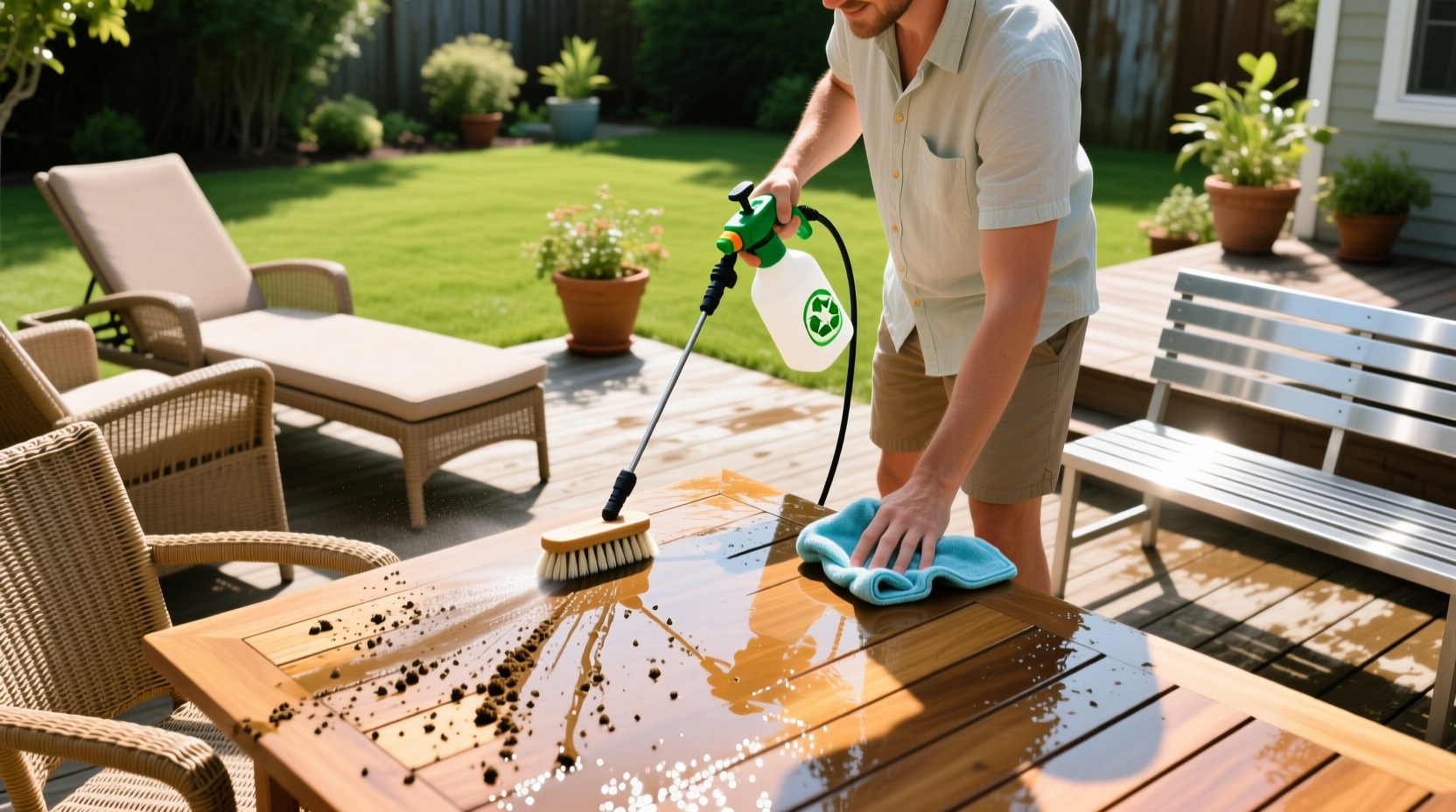 how to clean outdoor furniture quickly
