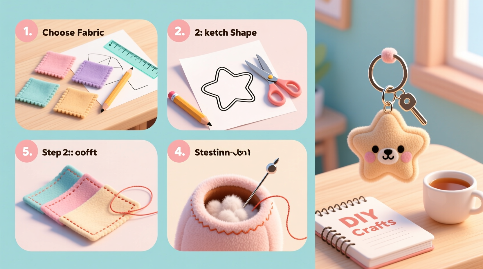 step by step guide to crafting your own custom diy plush keyring at home