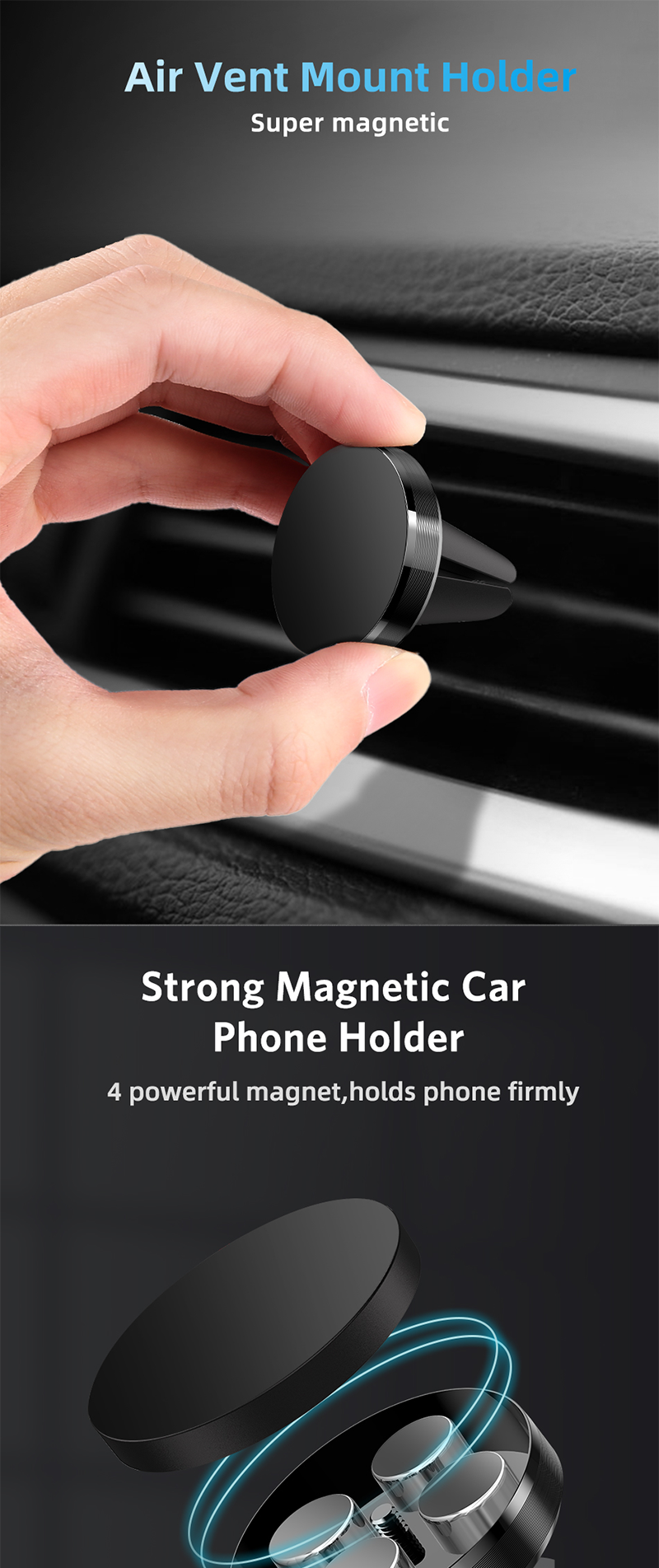 Eonline Super Magnetische Auto Telefon Halter Handy Halterung für iPhone 12 Samsung Xiaomi Huawei Air Vent Clip Smartphones Stehen