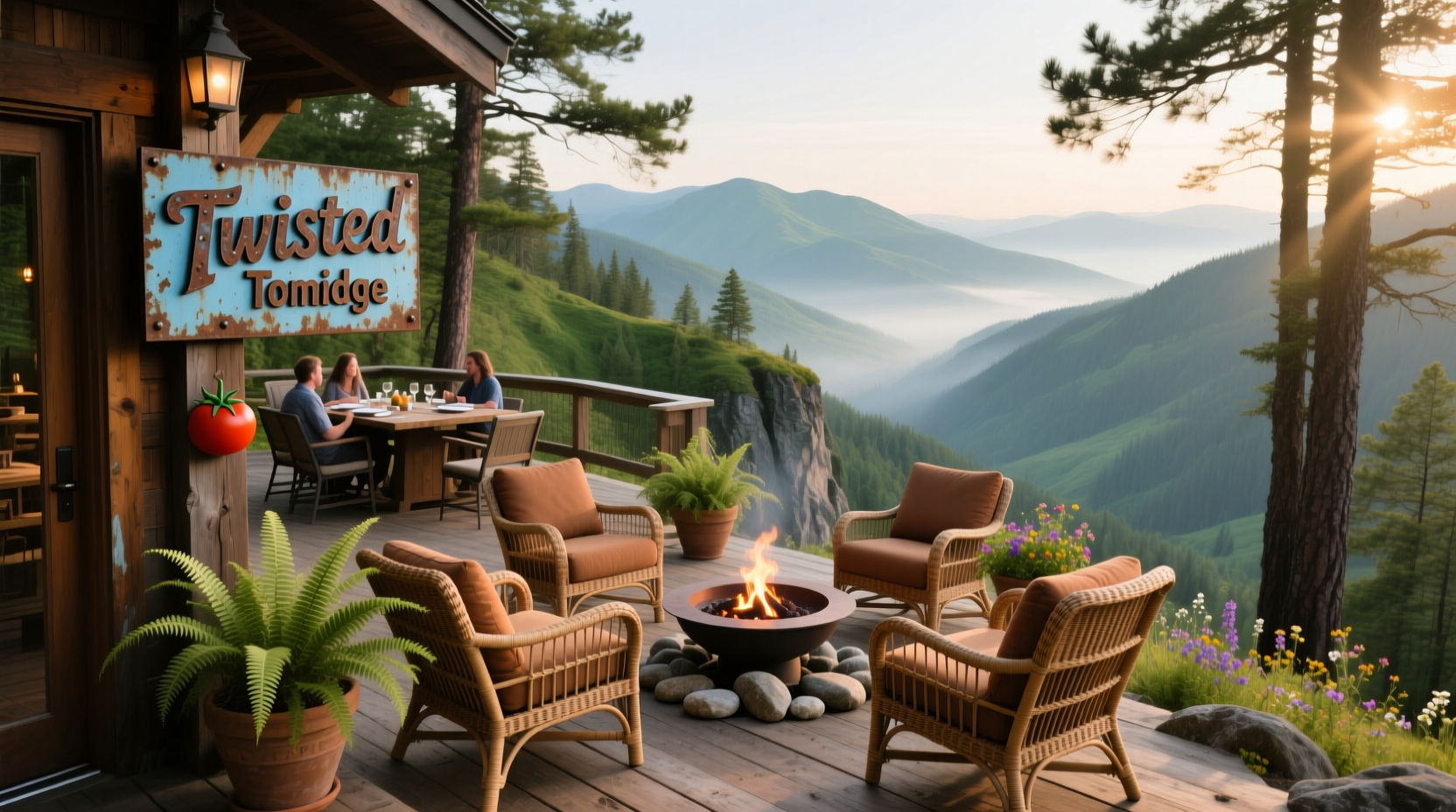 Twisted Tomato McCaysville: Italienisches Restaurant mit Bergblick