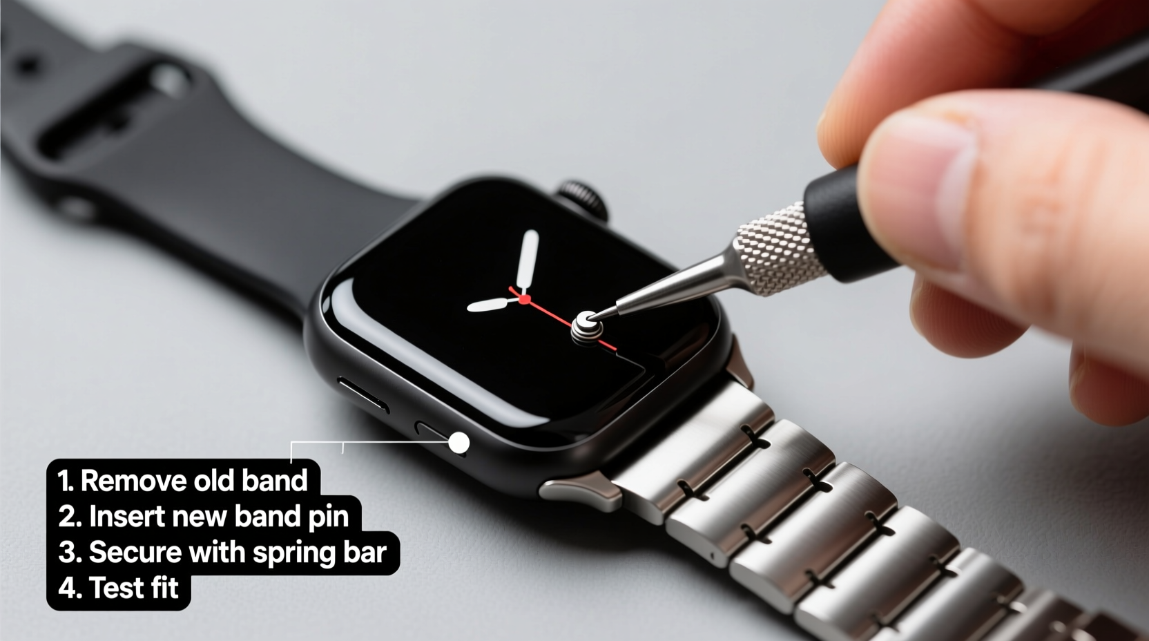 step by step guide to installing a metal watch band on your fit 4 pro with ease