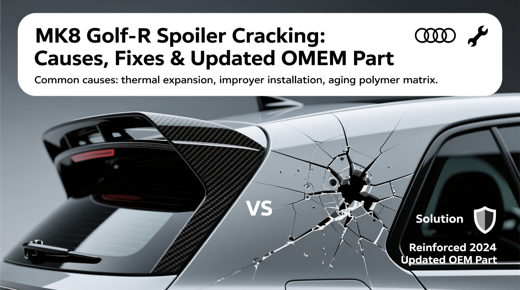 mk8 golf r spoiler cracking