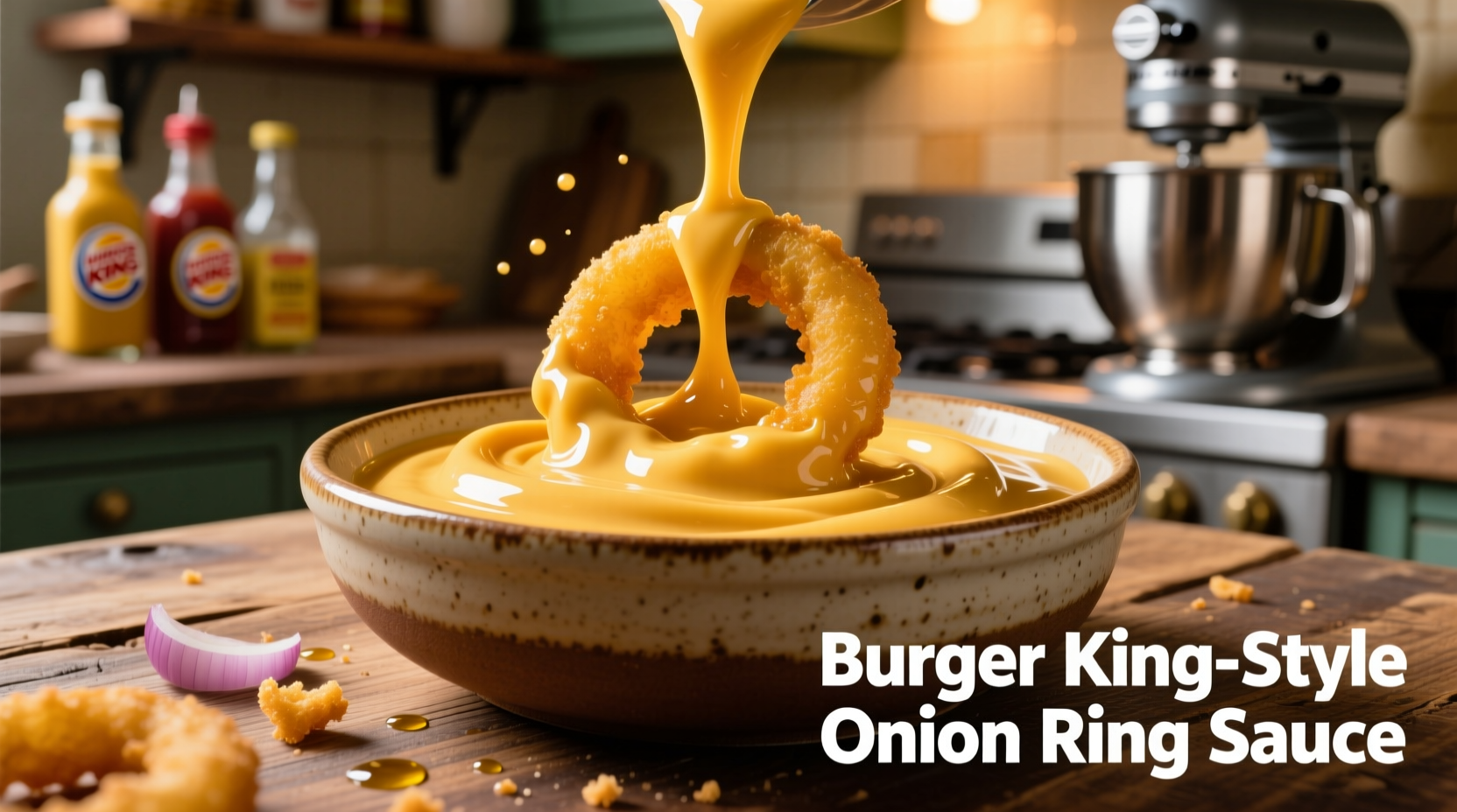 Homemade Burger King style onion ring sauce in bowl