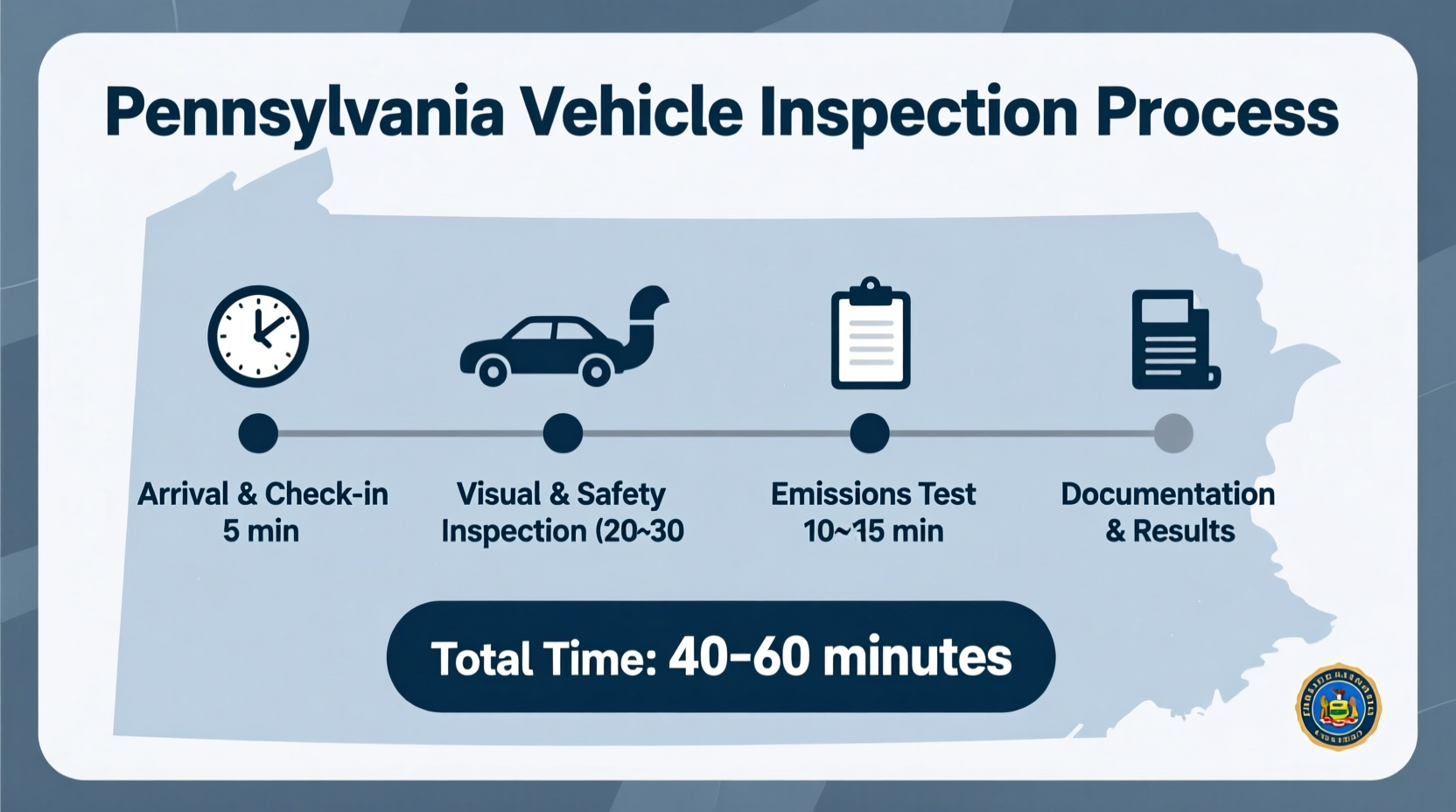 how long does a car inspection take in pa