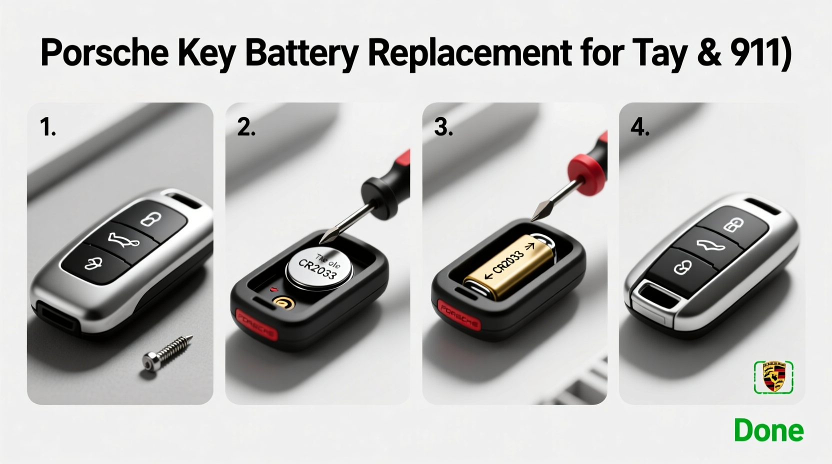porsche key battery replacement taycan 911
