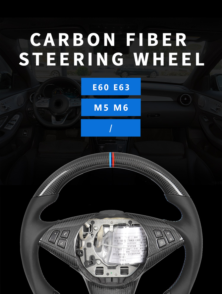 For BMW E60 E63 M5 M6 Custom Alcantar-a Carbon Fiber LED Racing Steering Wheel Original Factory