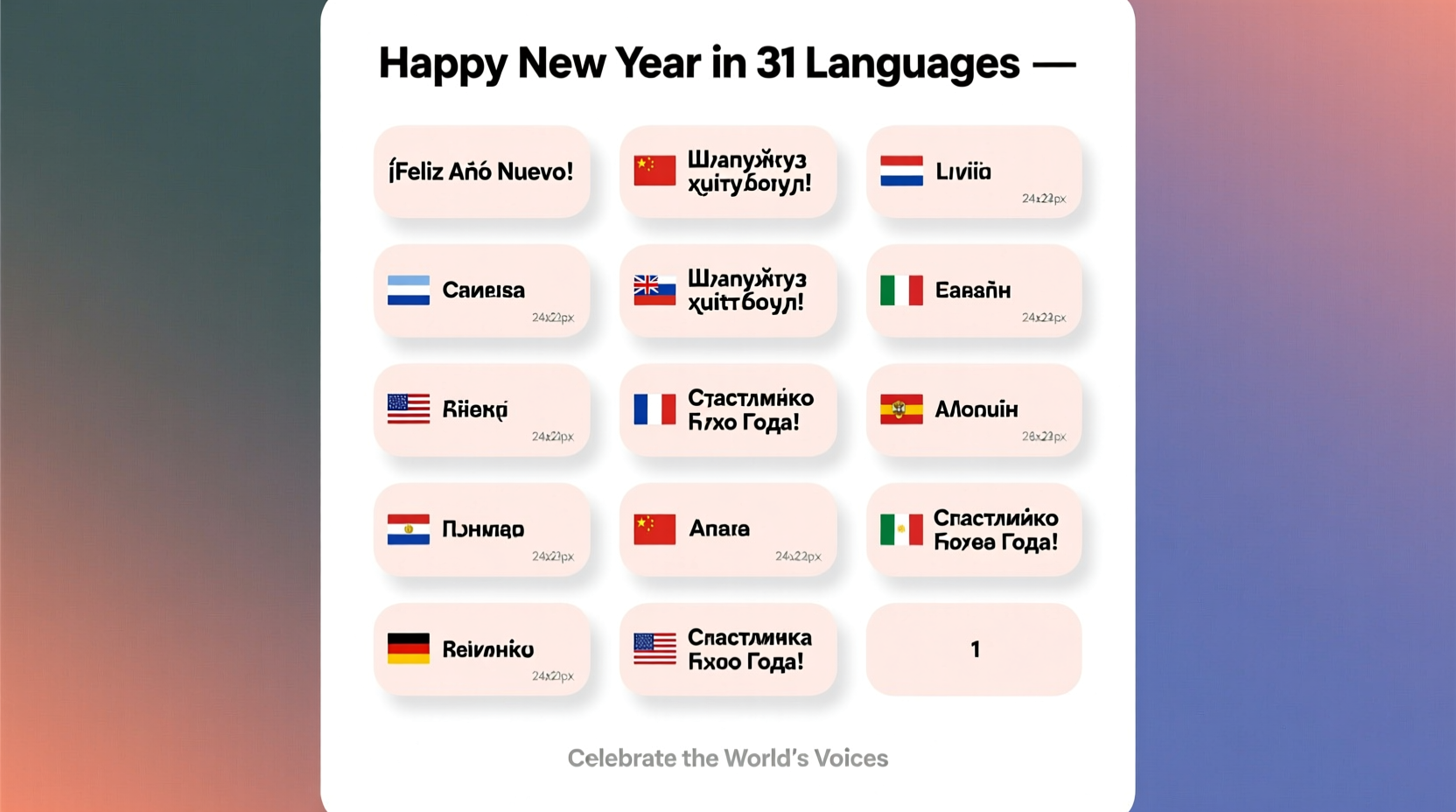 how to say happy new year in 31 languages