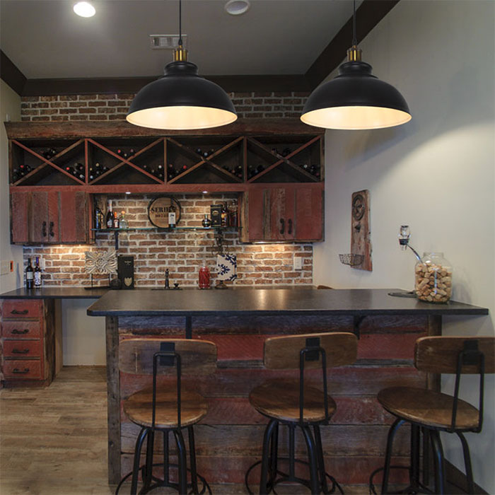 Retro restaurant bar black lights design lighting hanging antique industrial pendant lamp NS-125351