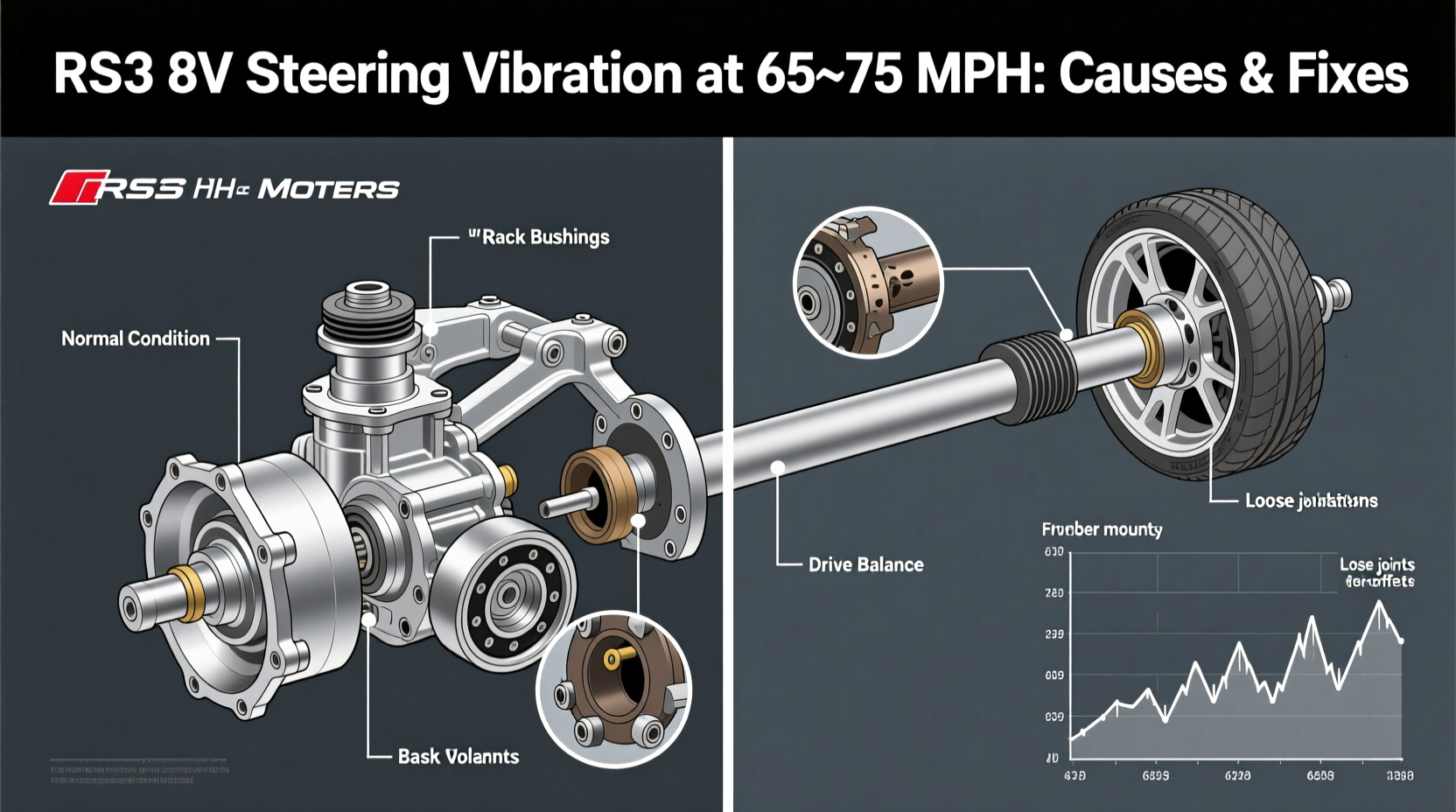 rs3 8v steering vibration 65 75mph