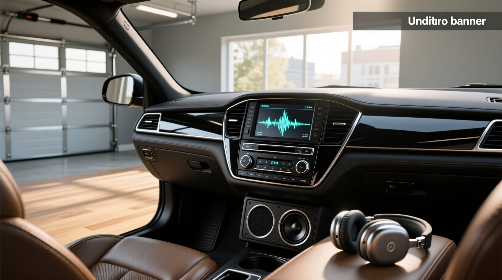 Double DIN car stereo with subwoofer output