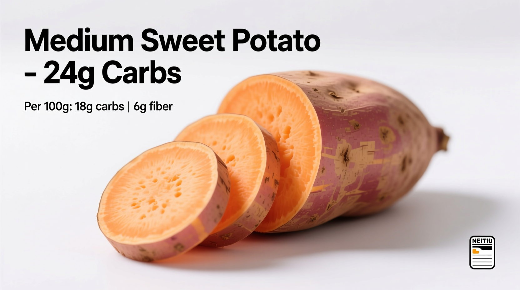 Close-up of hands chopping orange-fleshed sweet potatoes on a cutting board, highlighting vibrant color