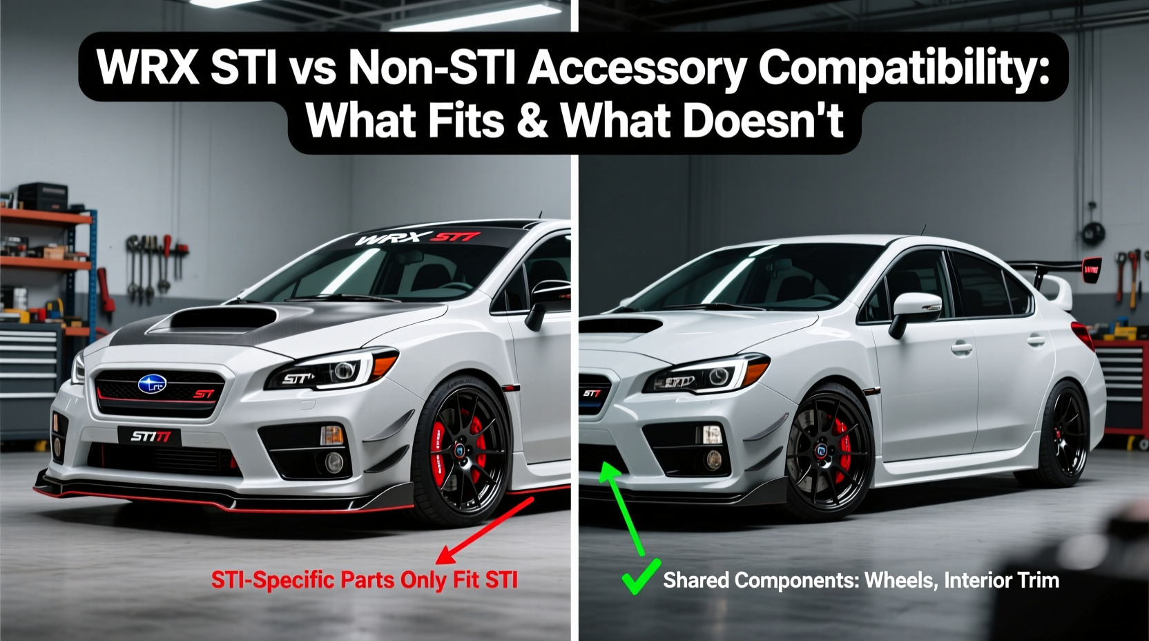 wrx sti vs non sti accessory compatibility