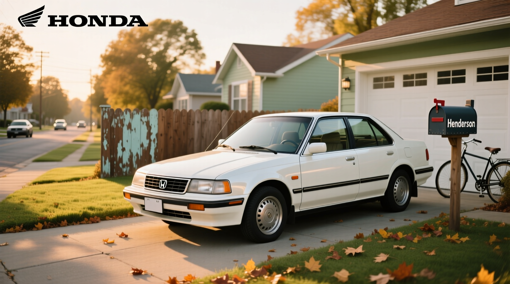 1985 Honda Accord hatchback parked on a quiet suburban street
