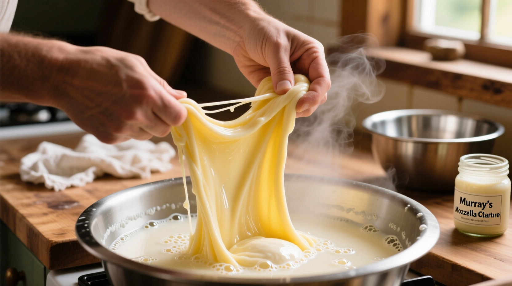 how to make mozzarella cheese at home curds stretching murrays
