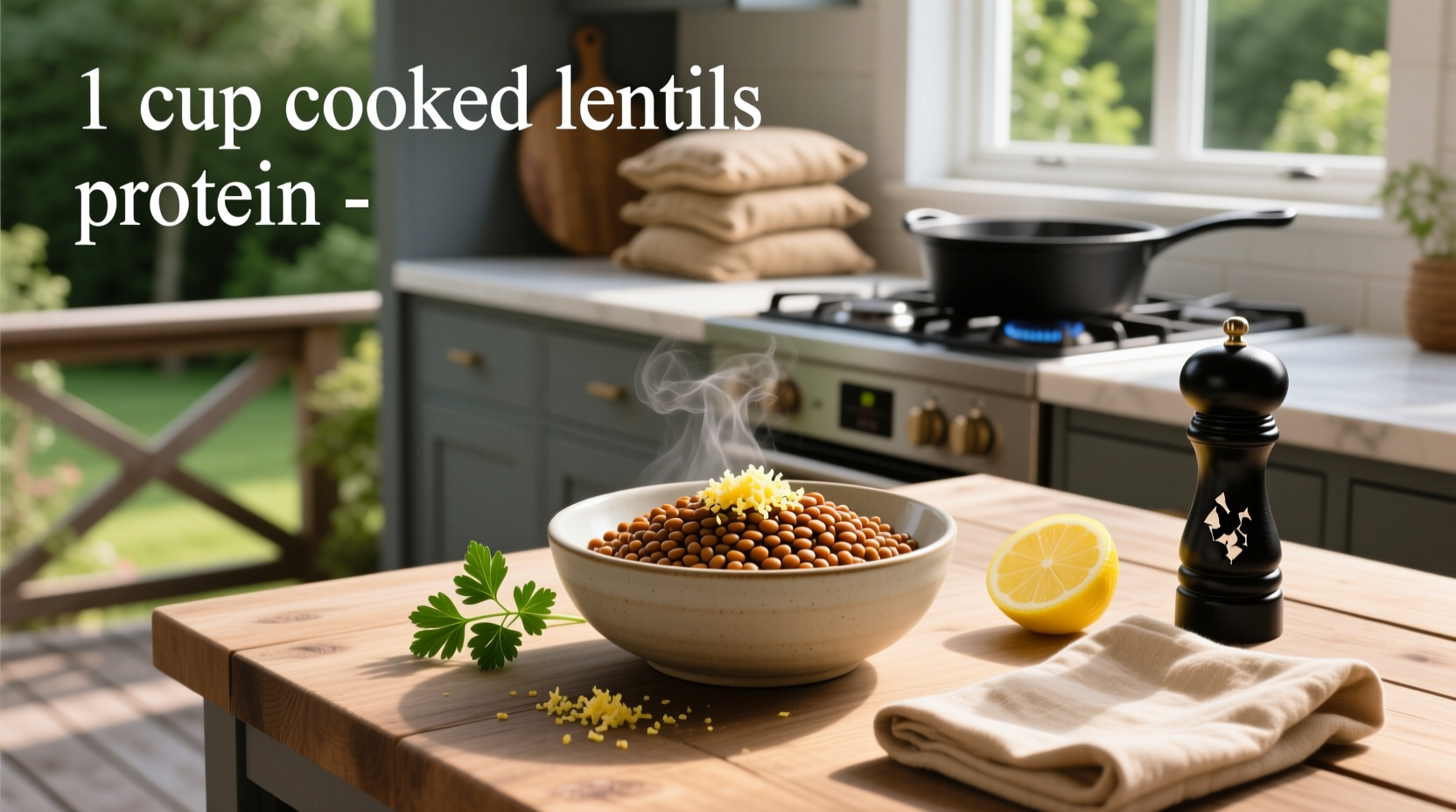 1 cup cooked lentils protein content