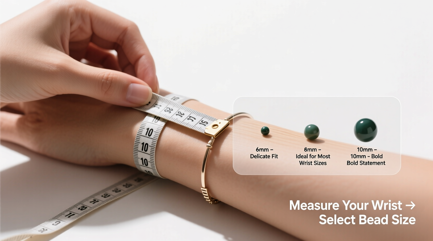 how to measure your wrist and select the ideal bead size for a comfortable bracelet fit