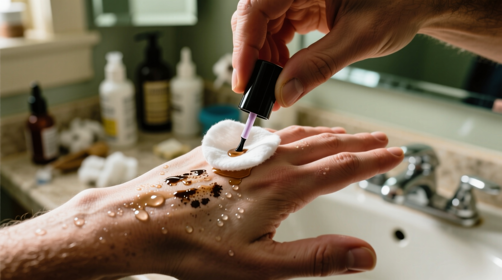 macgyver tip remove hand stamps with nail polish remov