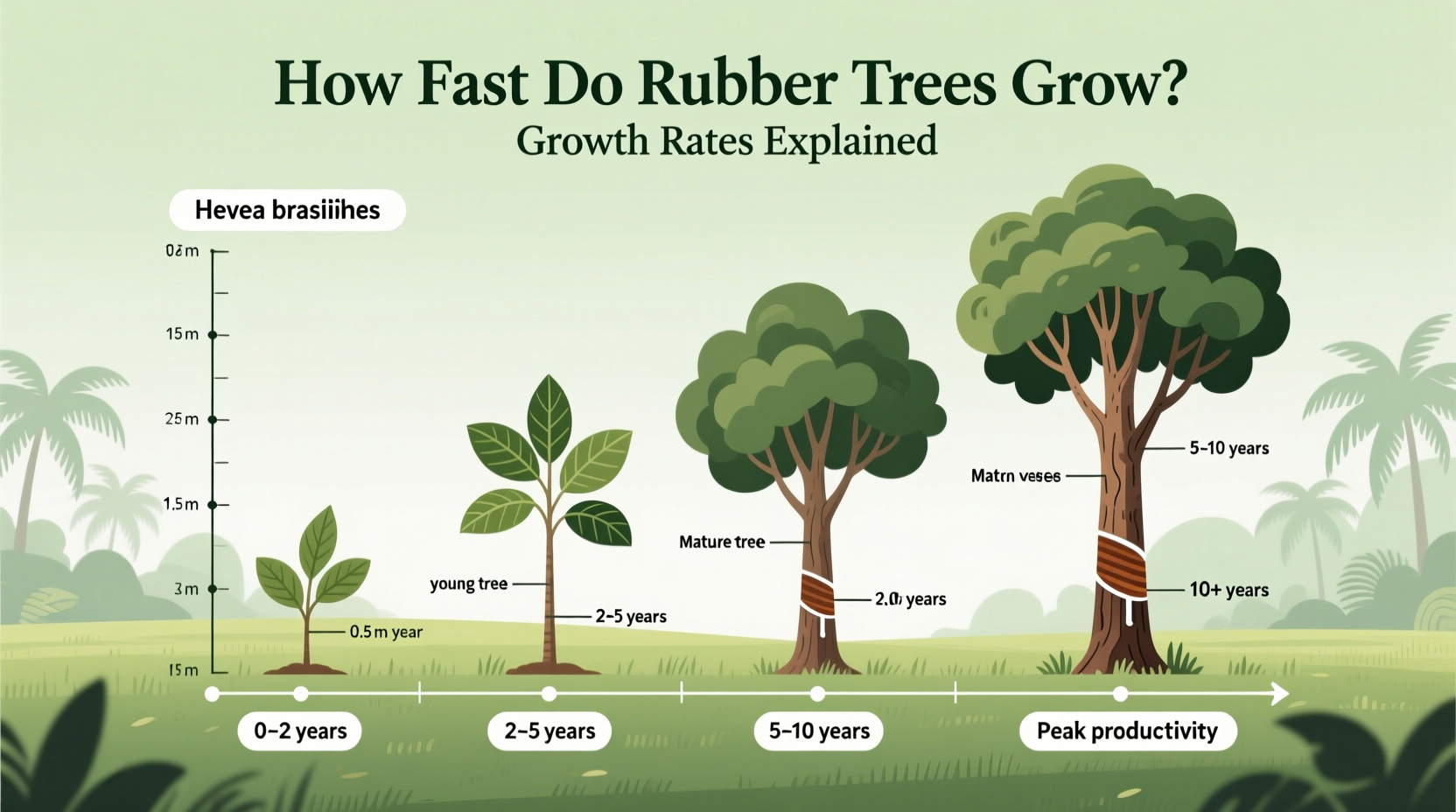 how fast do rubber trees grow