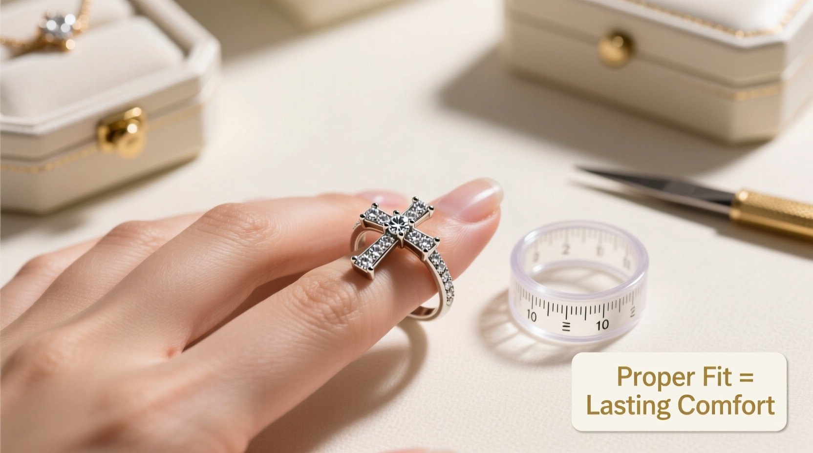 how to accurately measure and choose the right zircon cross ring size for lasting comfort