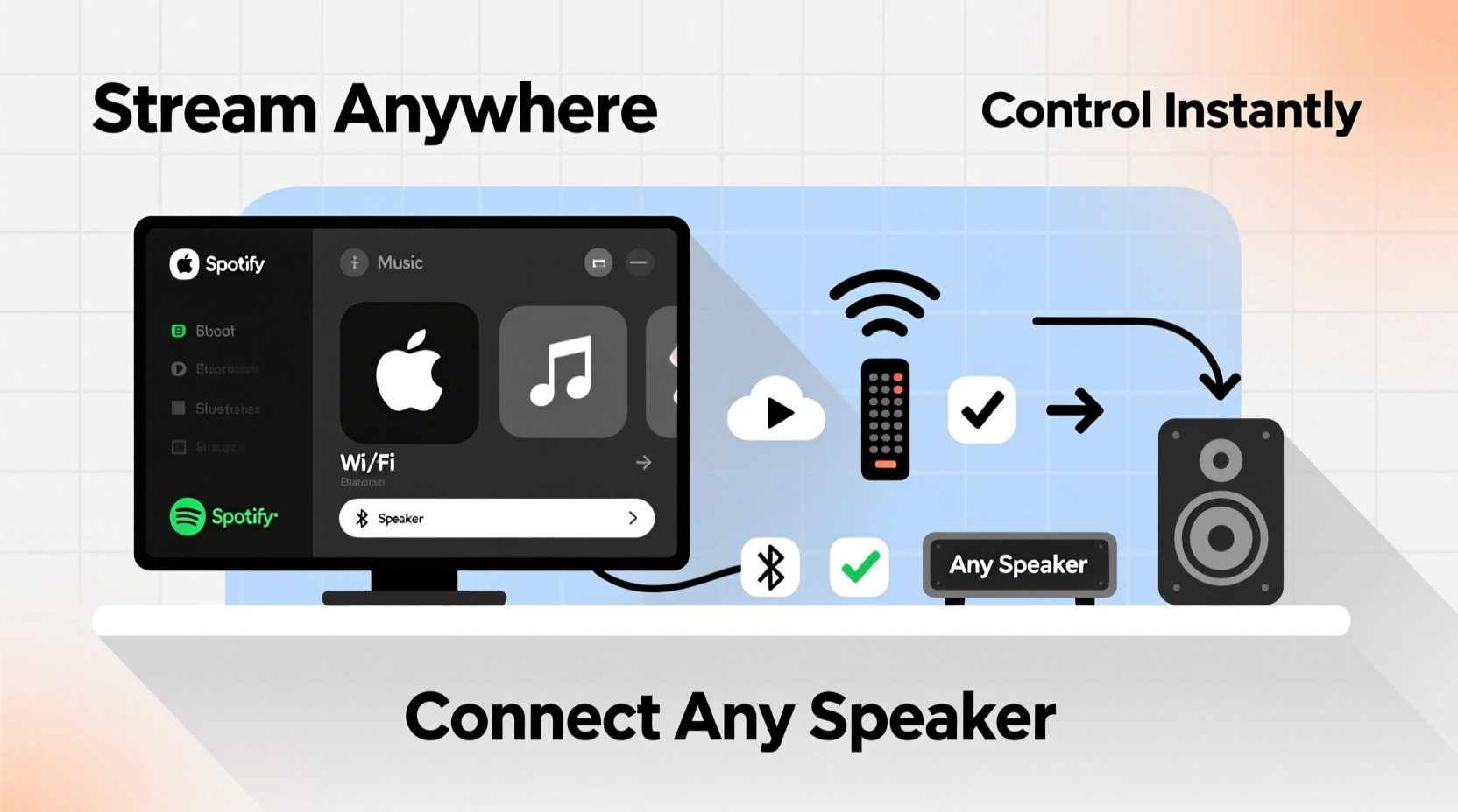 how to easily stream and control music from your tv to any speaker system