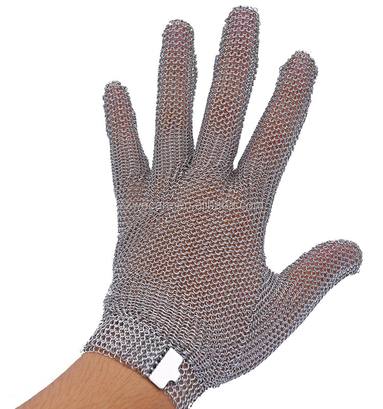 全不锈钢餐厅工作肉类加工切片切耐切割安全链甲网格屠夫手套