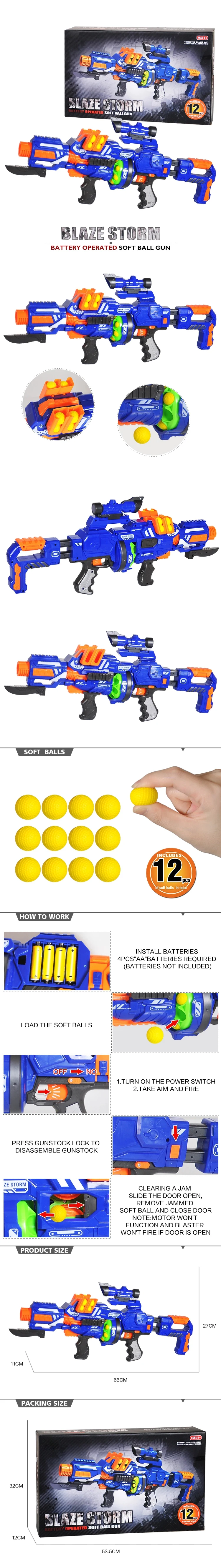 BO Soft bullet gun Long-Distance shooting Toy with12 round bullets