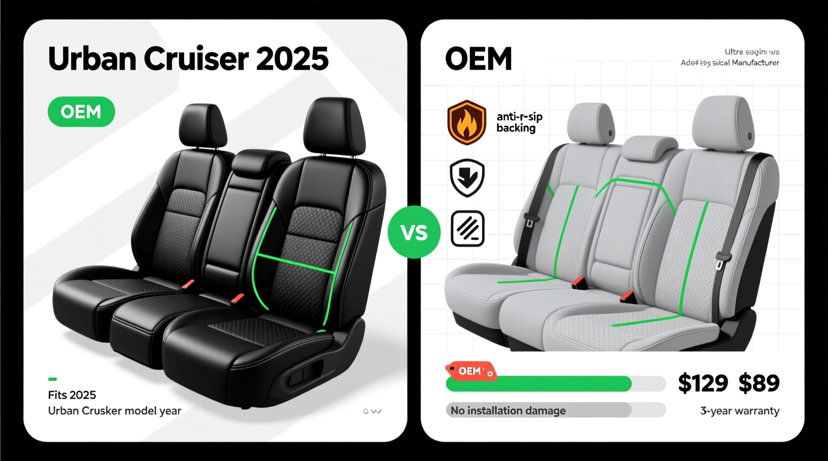 urban cruiser 2025 vs oem covers