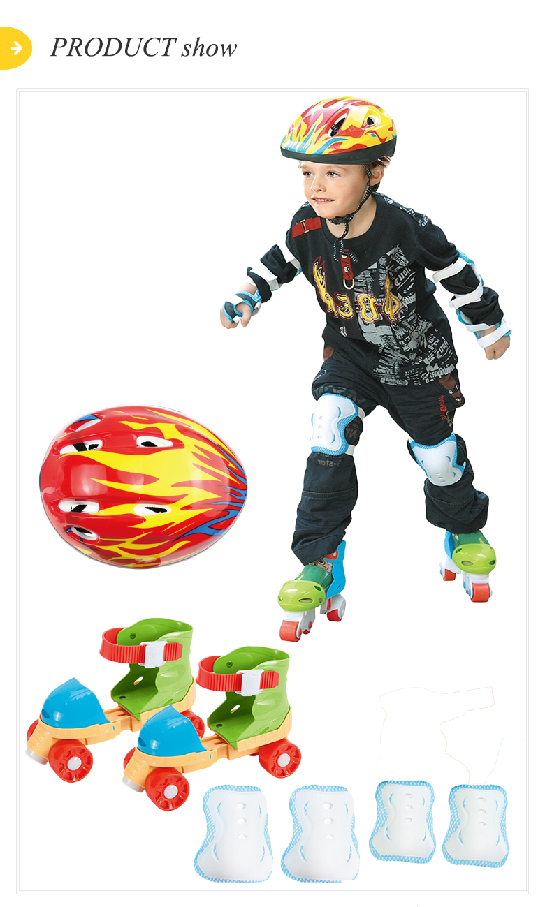 7PCS set kids sliding land roller skate shoes kids with gear