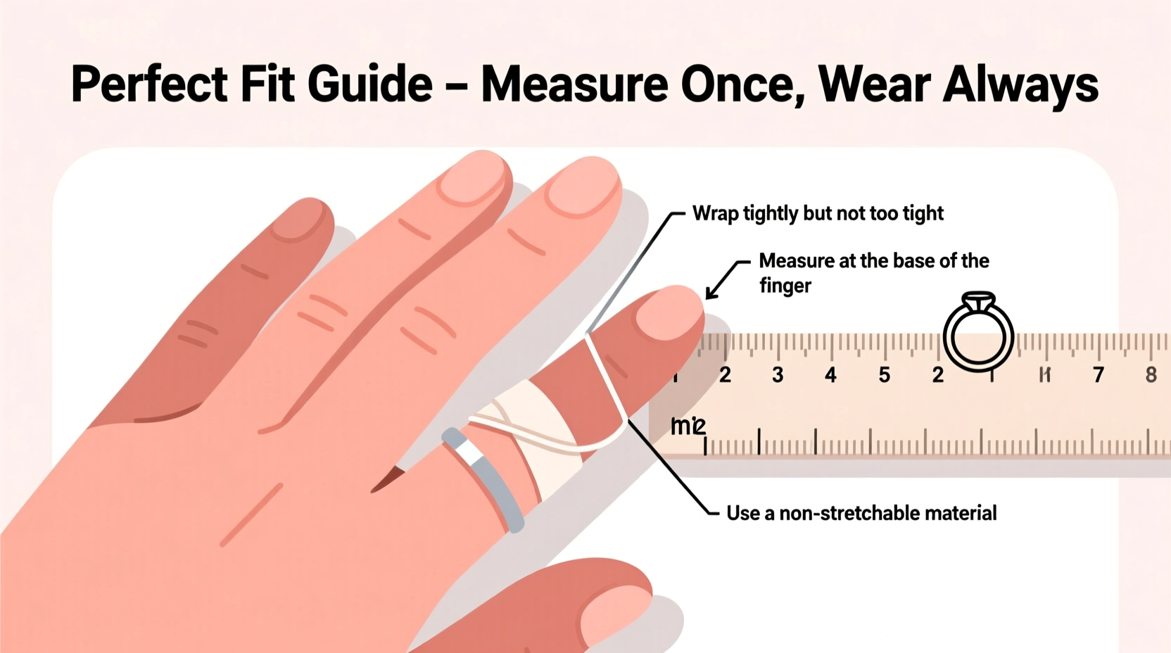 how to easily measure your finger for a perfectly fitting open end ring