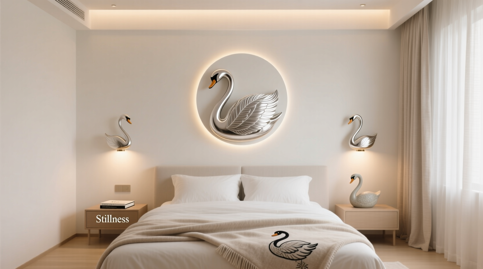 creative ways to incorporate swan ornaments into your bedroom for a serene and stylish look