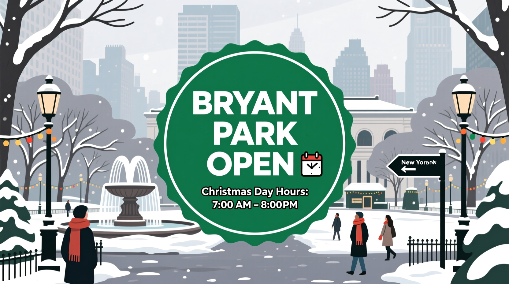 is bryant park open on christmas day