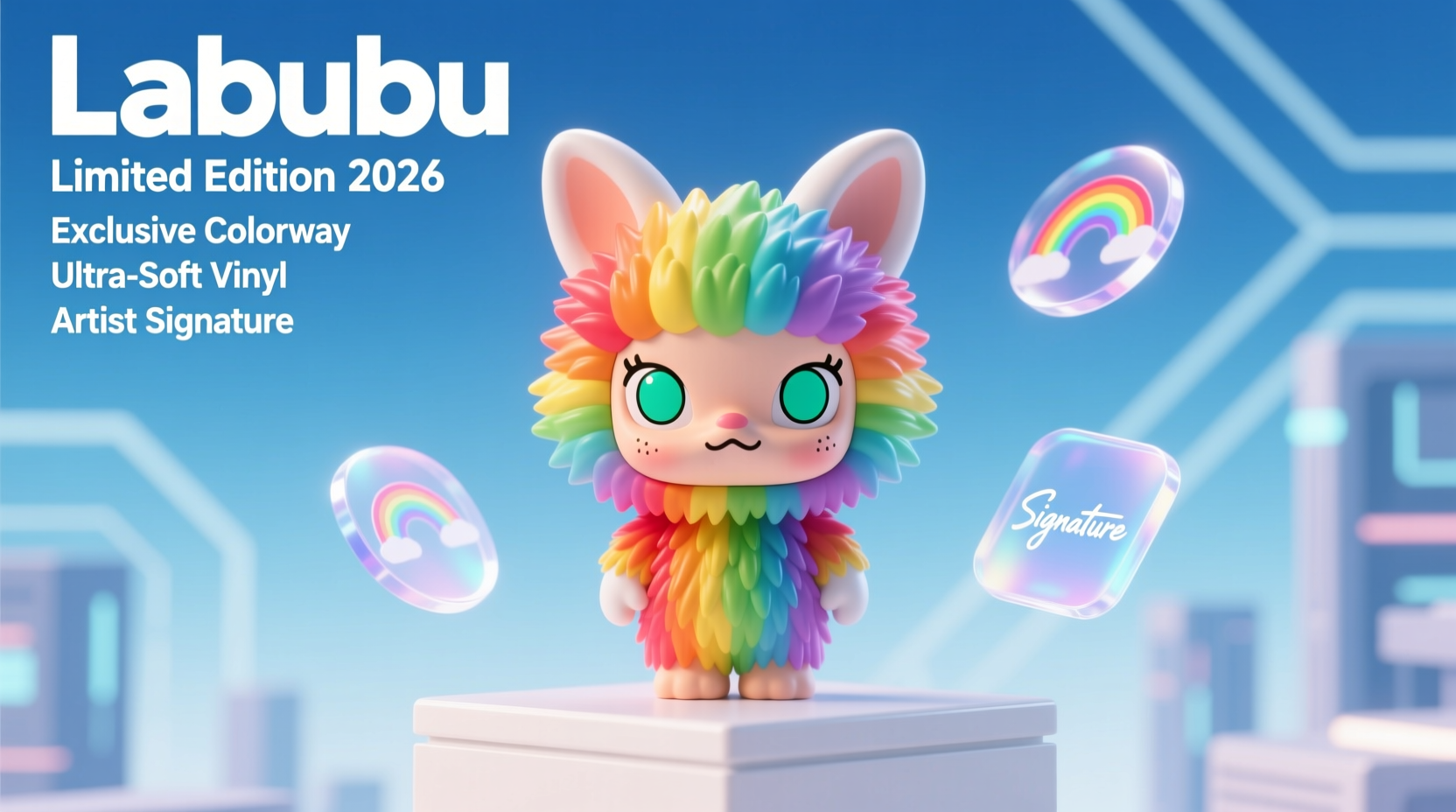have a seat labubu rainbow