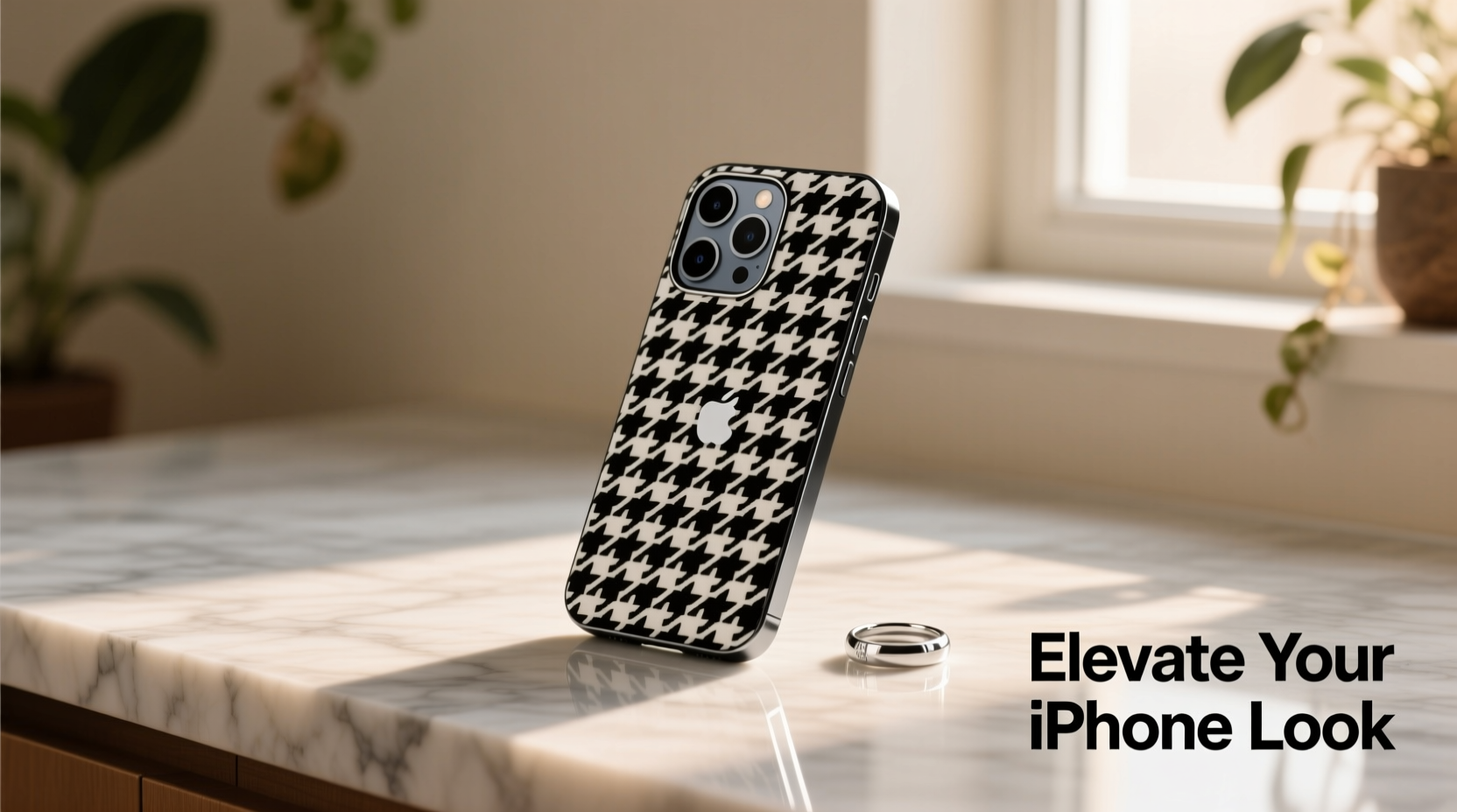 elevate your iphone look expert tips for styling with a houndstooth case