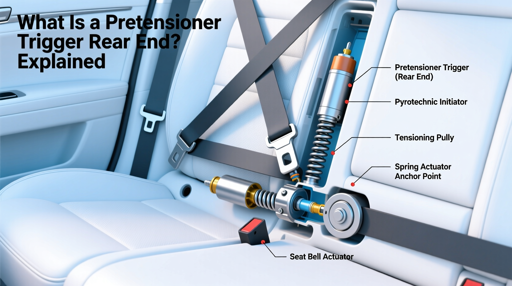 pretensioner trigger rear end