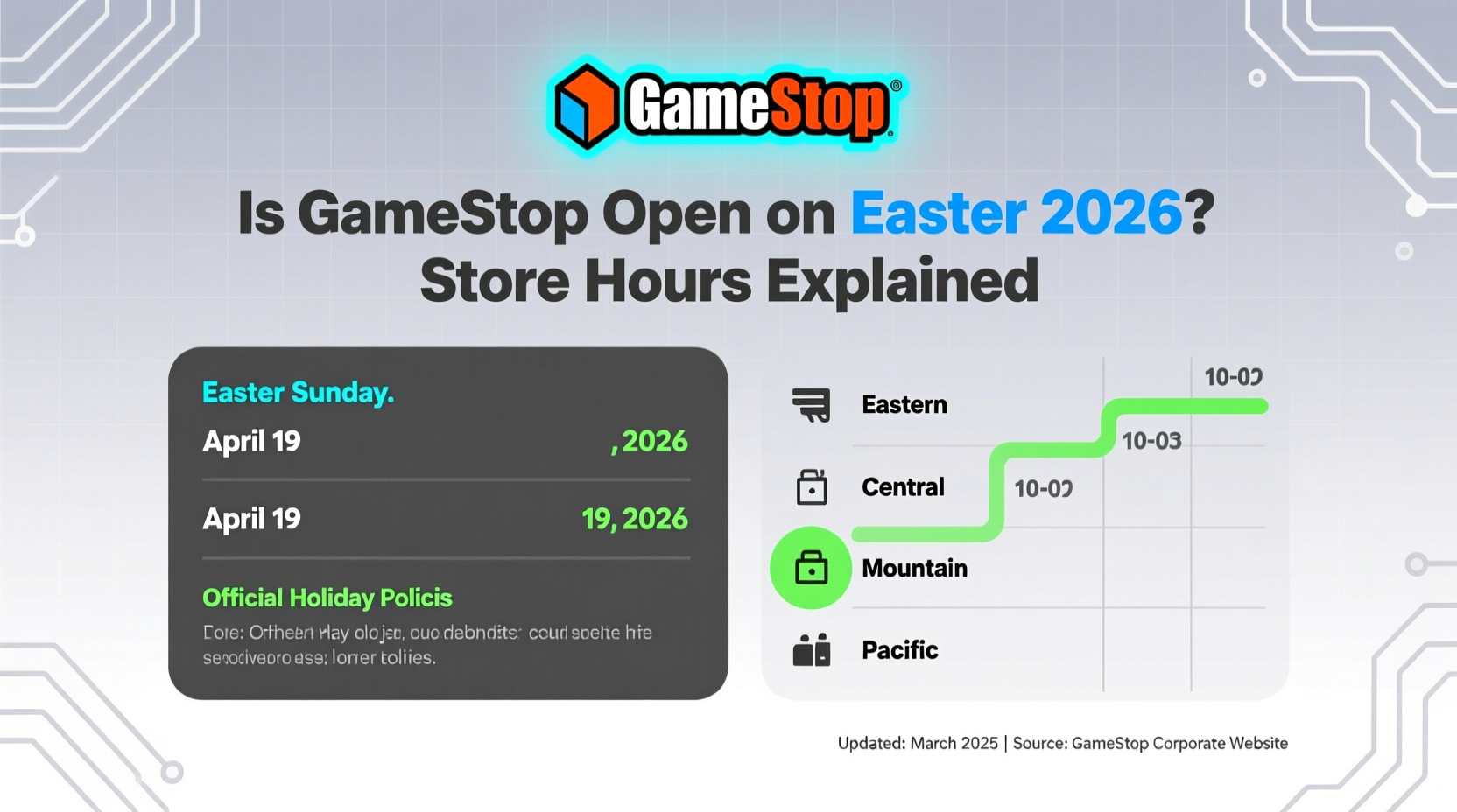 is gamestop open on easter 2026