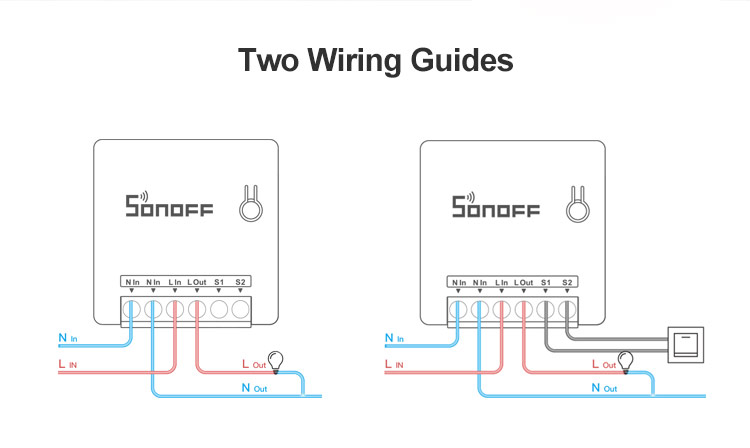 Sonoff mini r2 interrupteur d'éclairage bricolage pour la domotique contrôle de la lumière maison intelligente