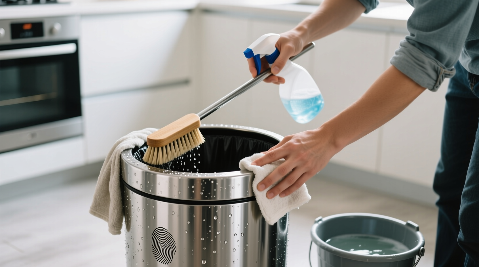 how to clean trash cans