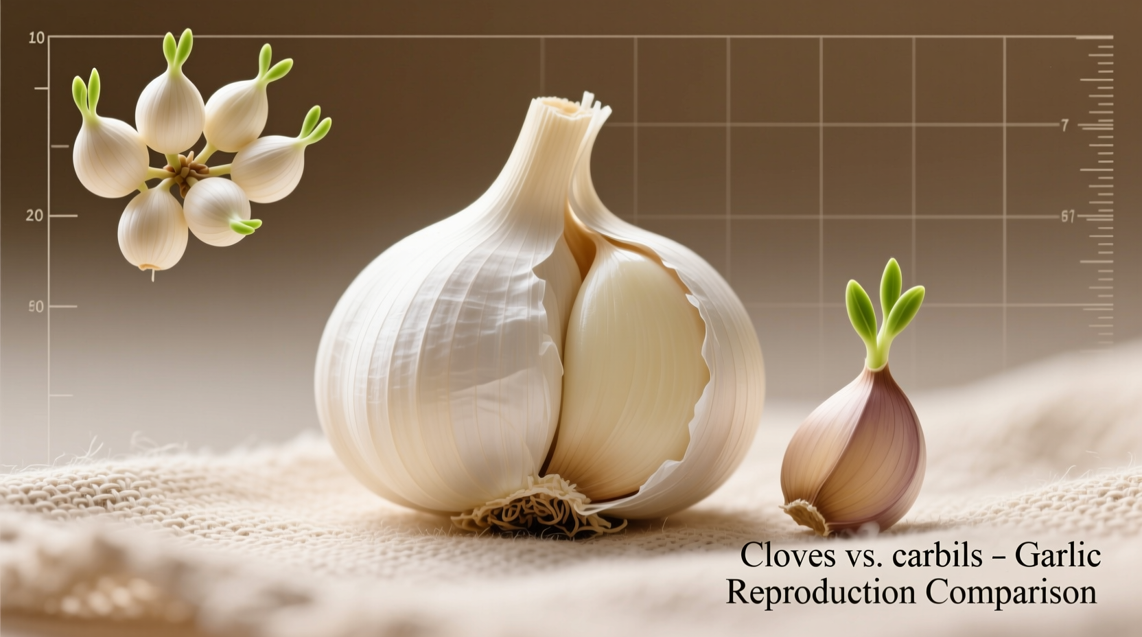 Garlic cloves and bulbils comparison