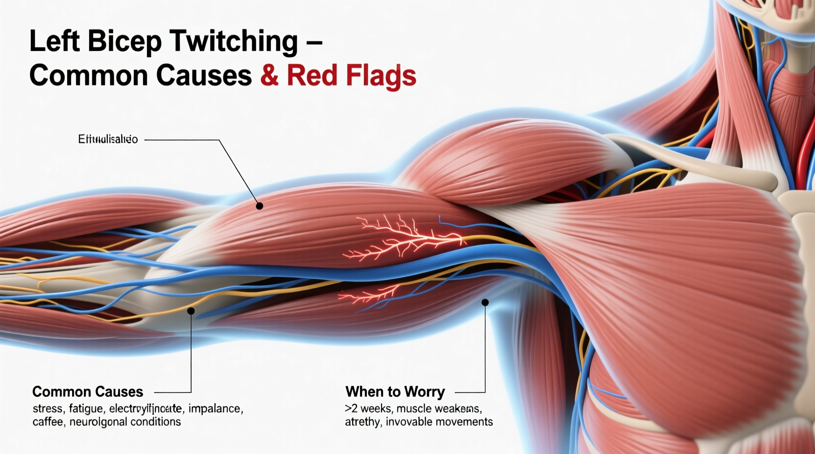 left bicep twitching common causes when to worry