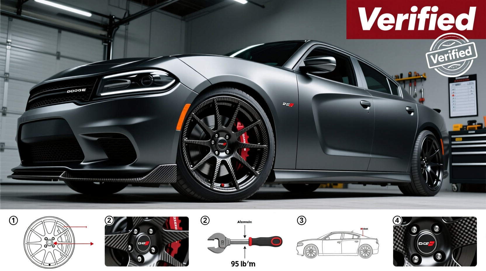 2018 charger carbon wheel install