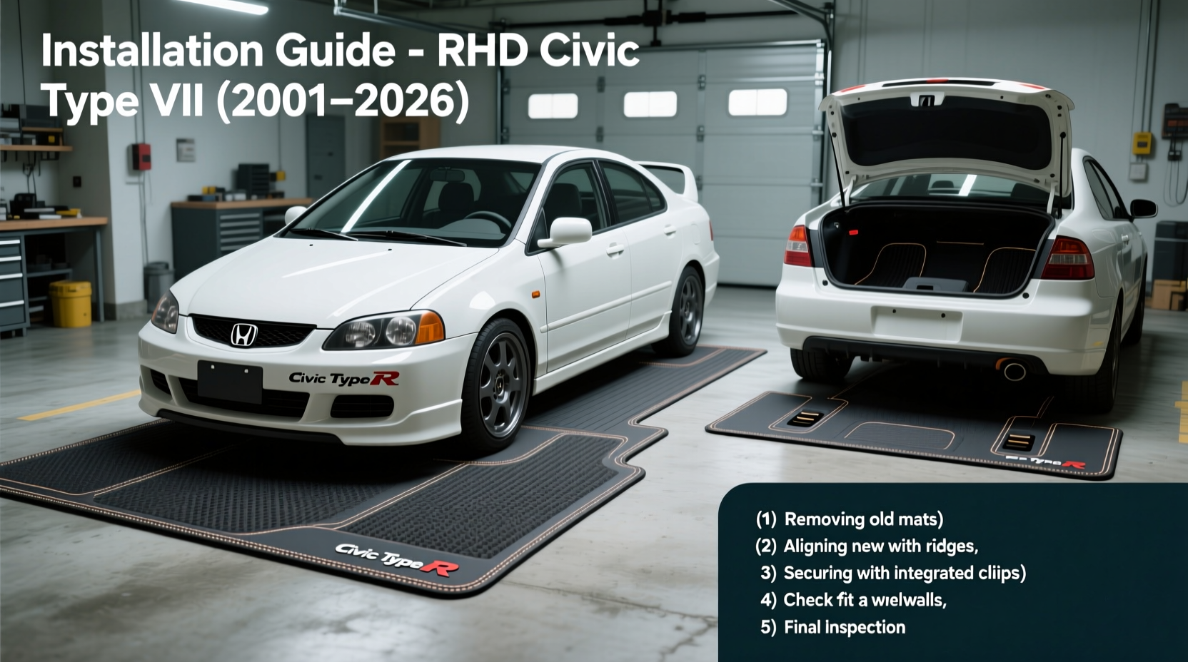 install secure rhd civic7 mats
