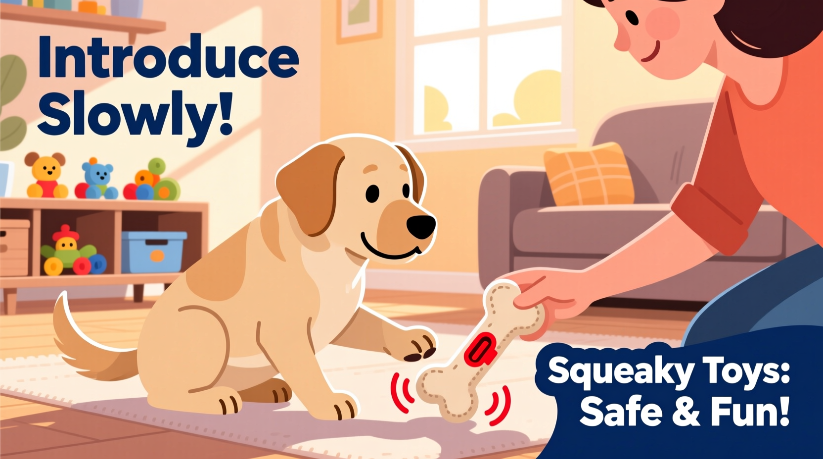 how to safely introduce and use squeaky dog toys for happy playtime