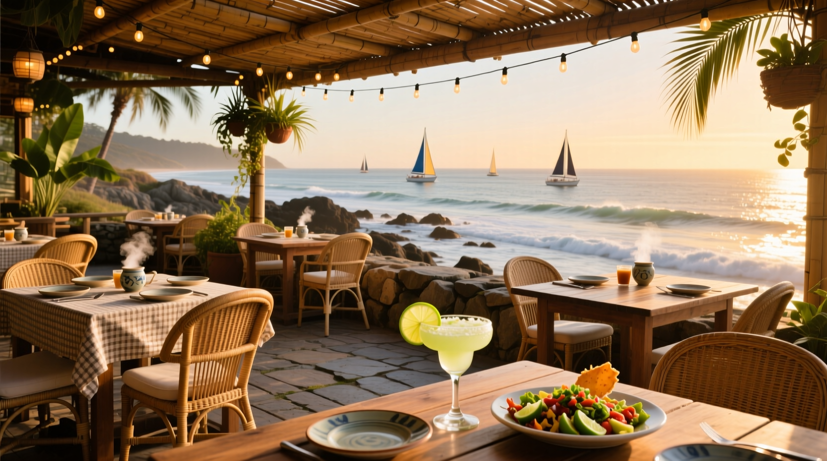 Cabo Bob's outdoor dining area with waterfront views
