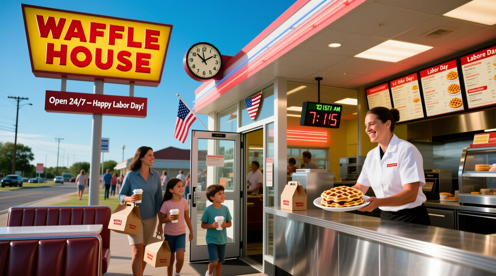 is waffle house open on labor day