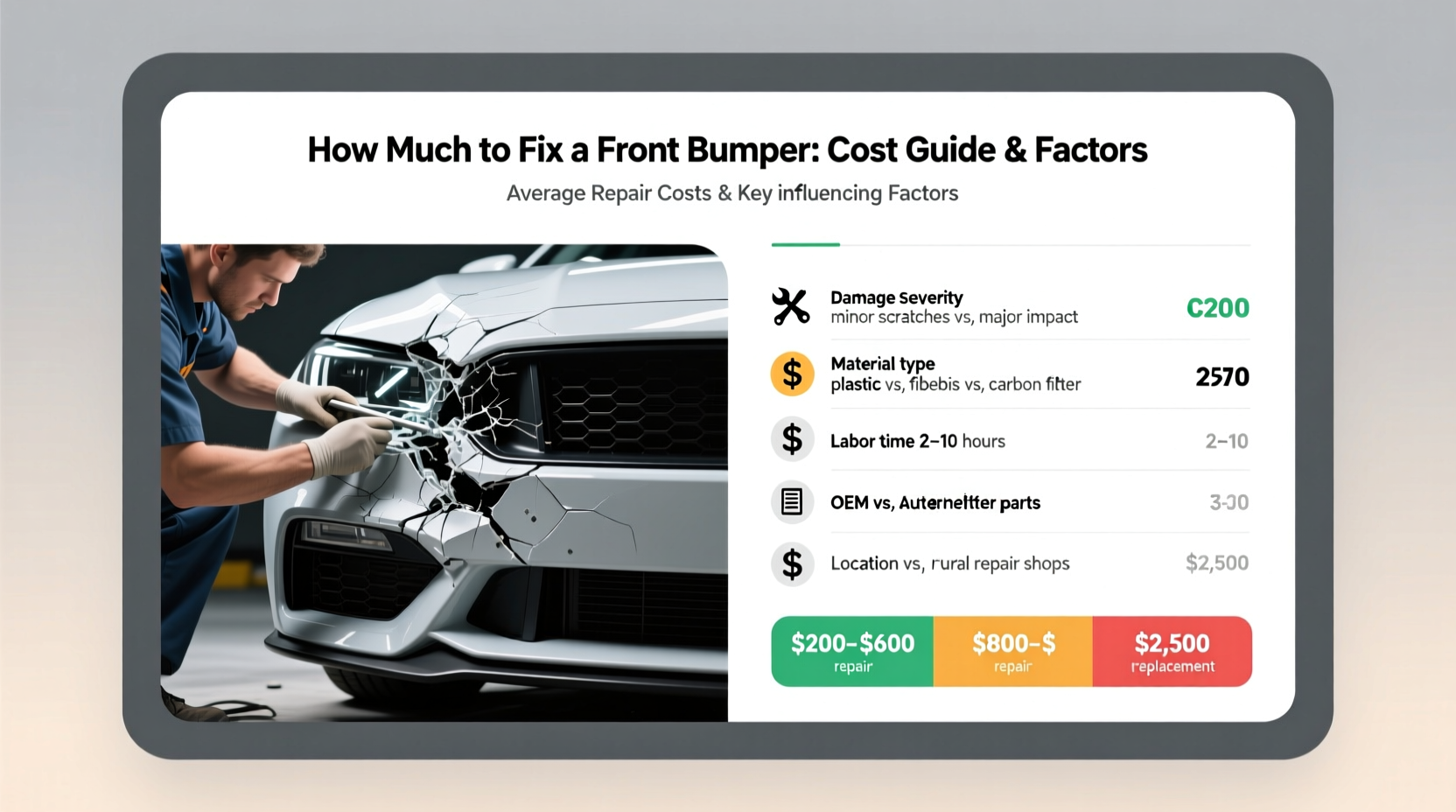 how much to fix the front bumper of a car