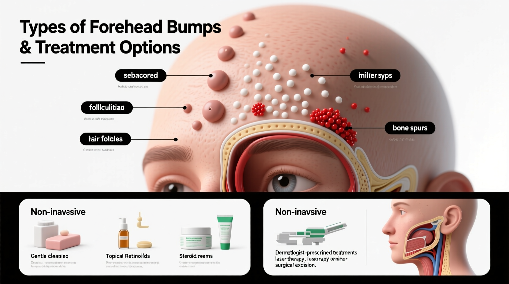 forehead bumps causes types and how to get rid of them