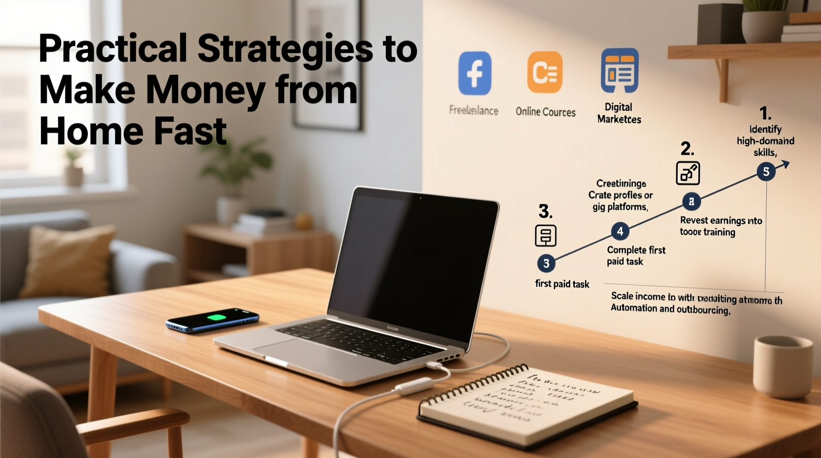 practical strategies to make money from home fast a step by step guide for immediate income