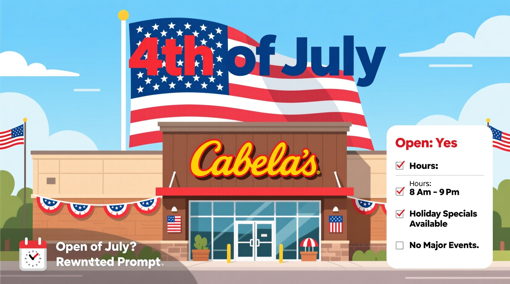 is cabelas open on the 4th of july