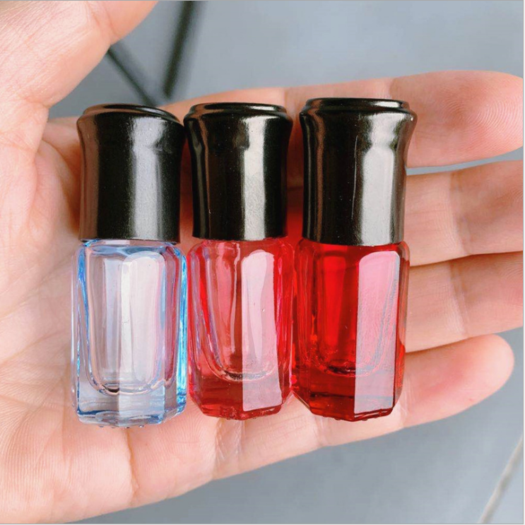 Clear Roller Glass Cosmetic Containers 6ml 3ml Octagonal Glass Bottle