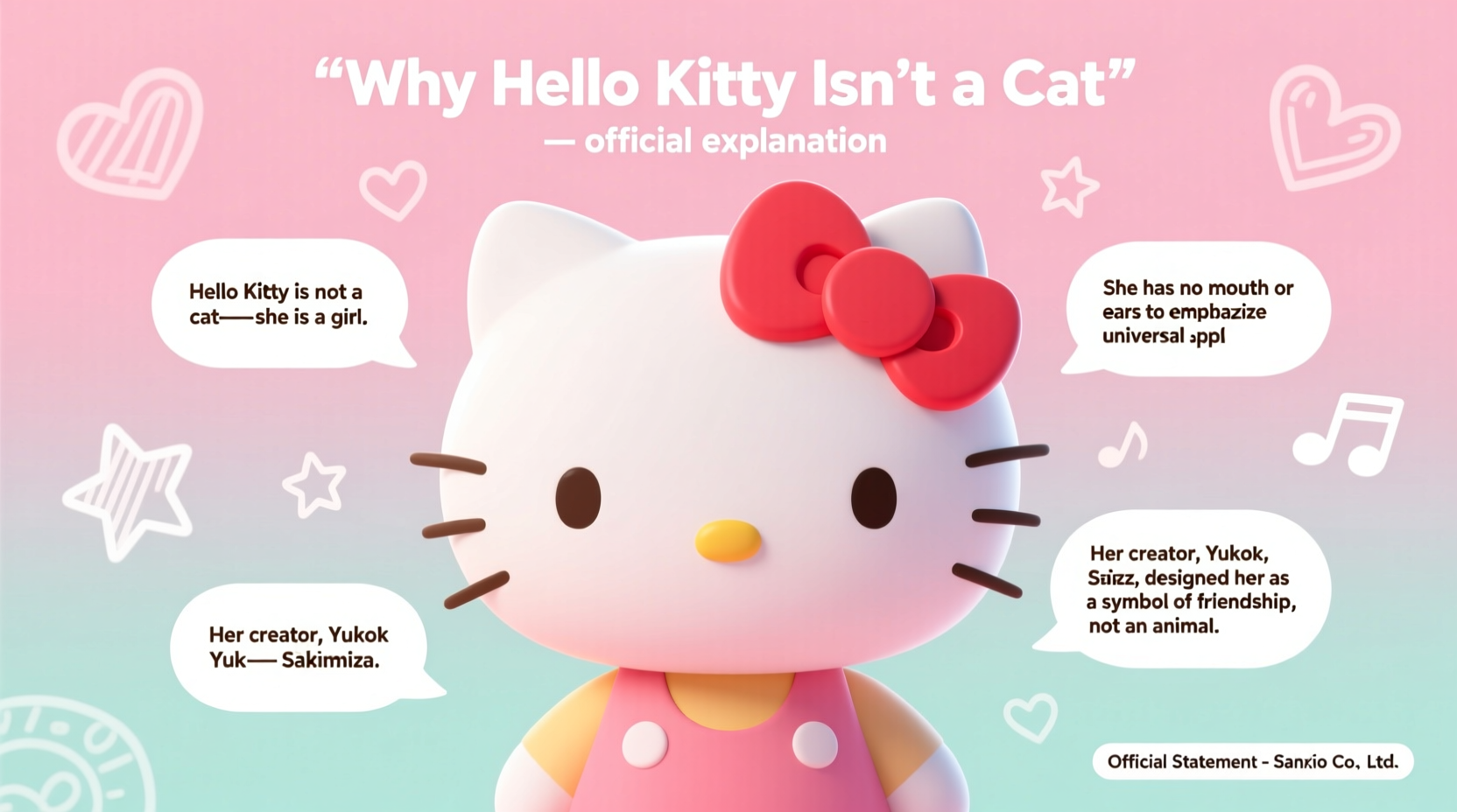 why hello kitty isnt a cat the official explanation